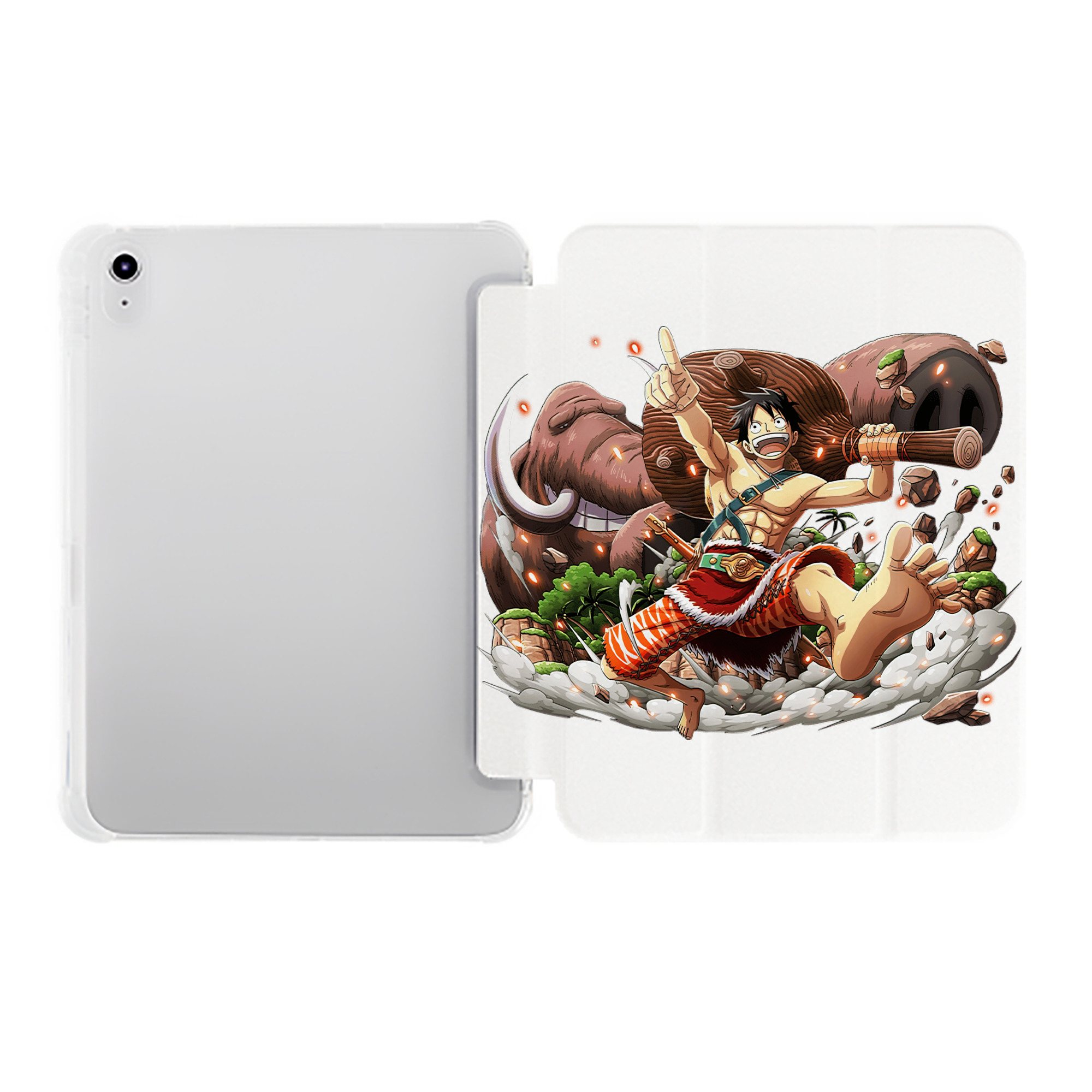（画像用） ワンピース モンキー・D・ルフィ ONE PIECE Monkey D. Luffy IPad ケース ペン収納付き 三つ折りスタンド PUレザー×シリコン 対応機種9.5/10.5/10.9インチ